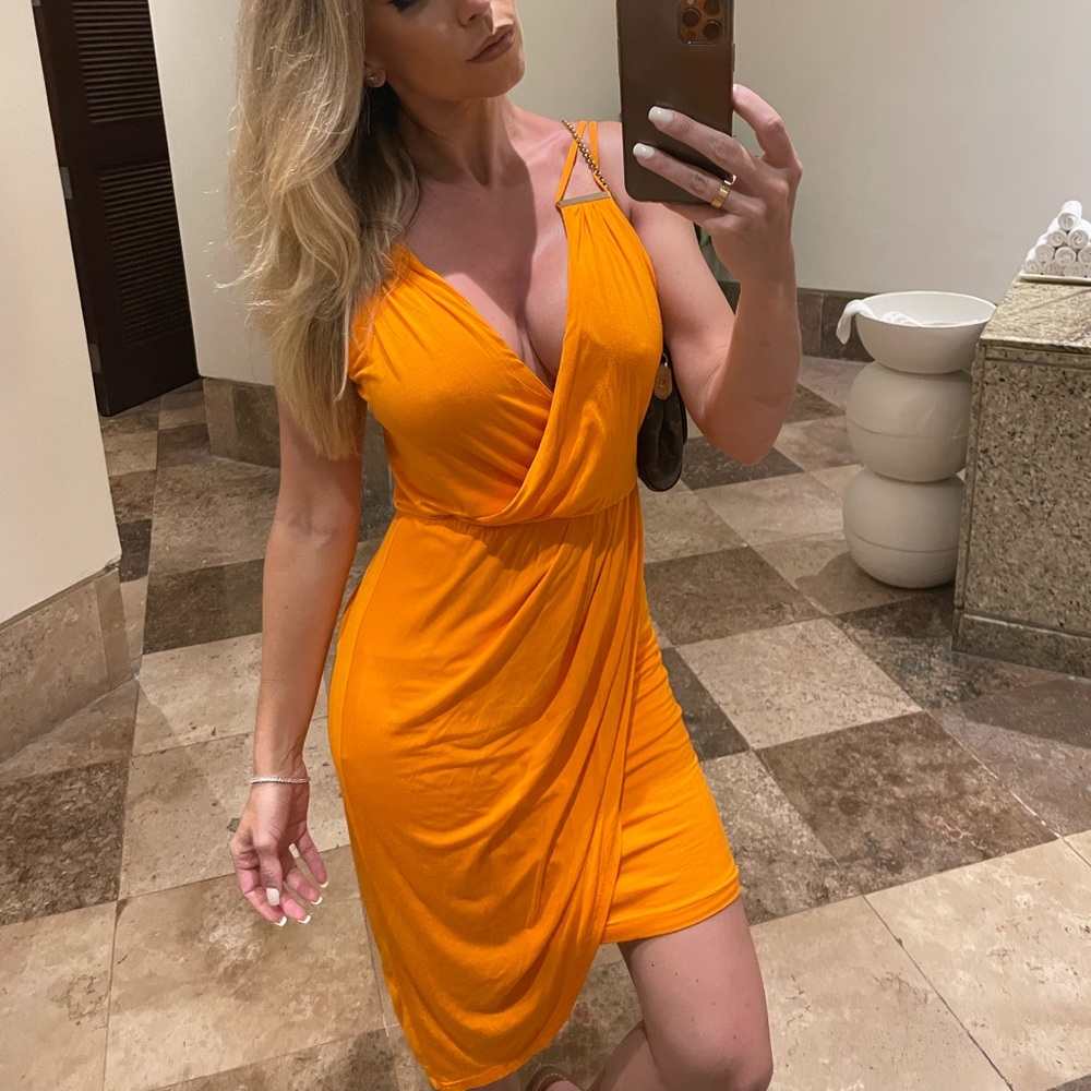 Orange Bebe dress